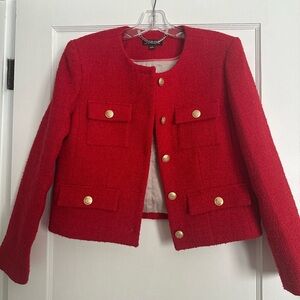 J Crew NWOT SOLD OUT Isabelle Lady Jacket from holiday ‘24, Radiant Ruby size 6
